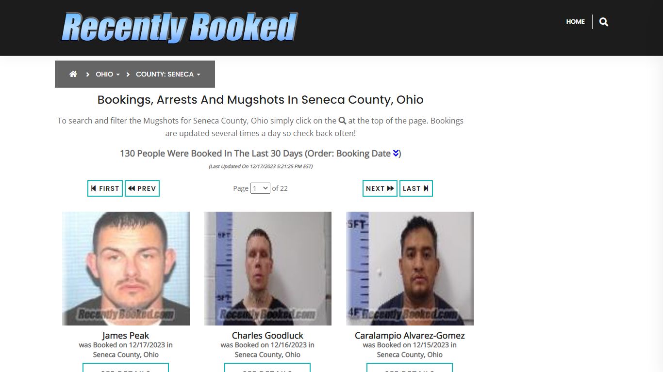 Recent bookings, Arrests, Mugshots in Seneca County, Ohio - Recently Booked